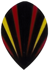 Poly Red/Yel Stripe Black Pear