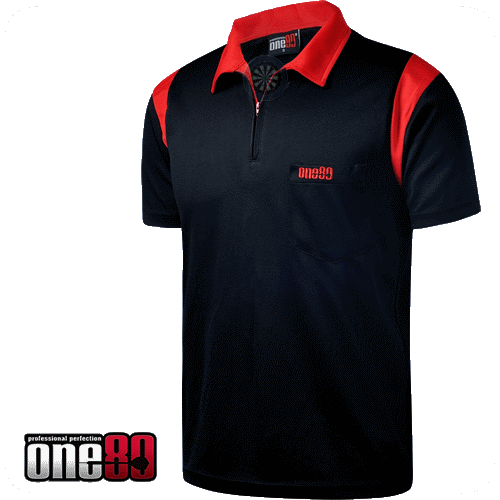 One80 Black with Red Trim Polo